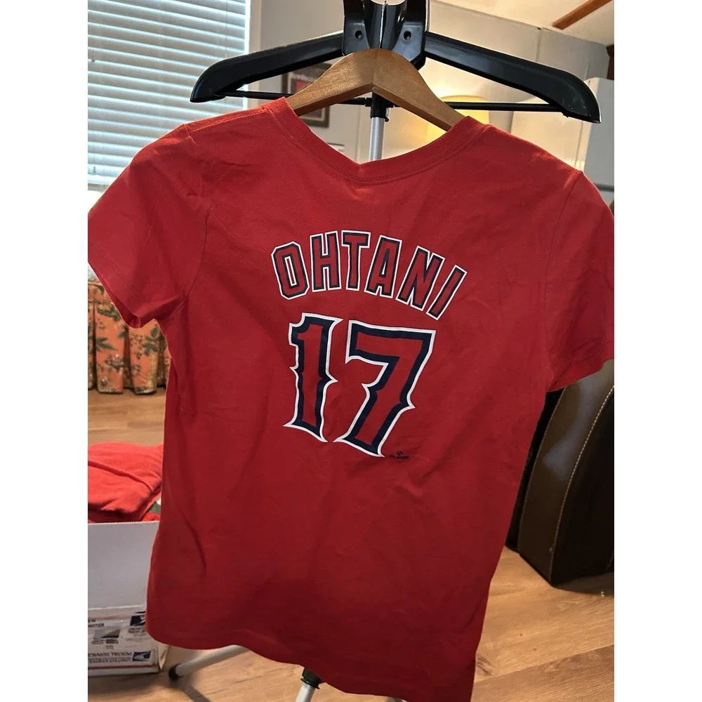 Nike Shohei Ohtani Angels #17 MLB Genuine Merchandis SS T-Shirt Red Sz Small NWT